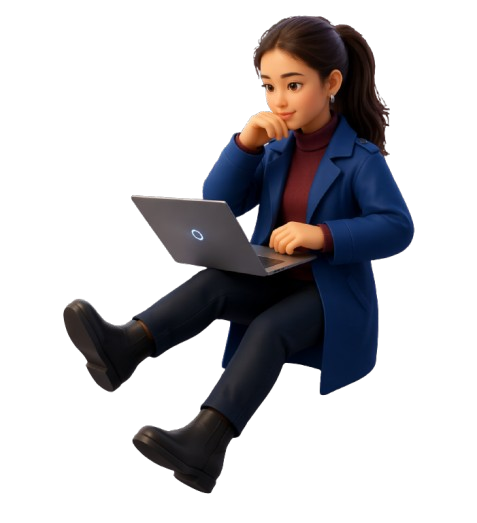 Creative person working on laptop